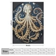 thumbnail image 4 of PIKWEEK Plush blanket midnight blue gold octopus ultra soft bed sheet ultra-fine fiber blanket ocean themed octopus sofa blanket as a gift for parents and couples on Valentine's Day White, 4 of 6
