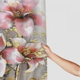 thumbnail image 3 of JEUXUS Botanical Pictures Pink Lily with Gold Foil Waterproof Shower Curtain Set White, 3 of 7