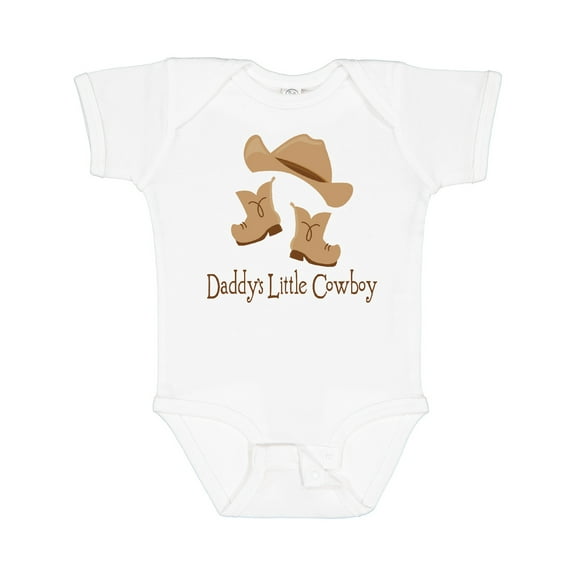 Inktastic Daddy's Little Cowboy Boys Baby Bodysuit