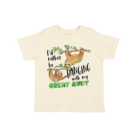 

Inktastic Id Rather Be Hanging with my Great Aunt- Cute Sloths Gift Toddler Boy or Toddler Girl T-Shirt
