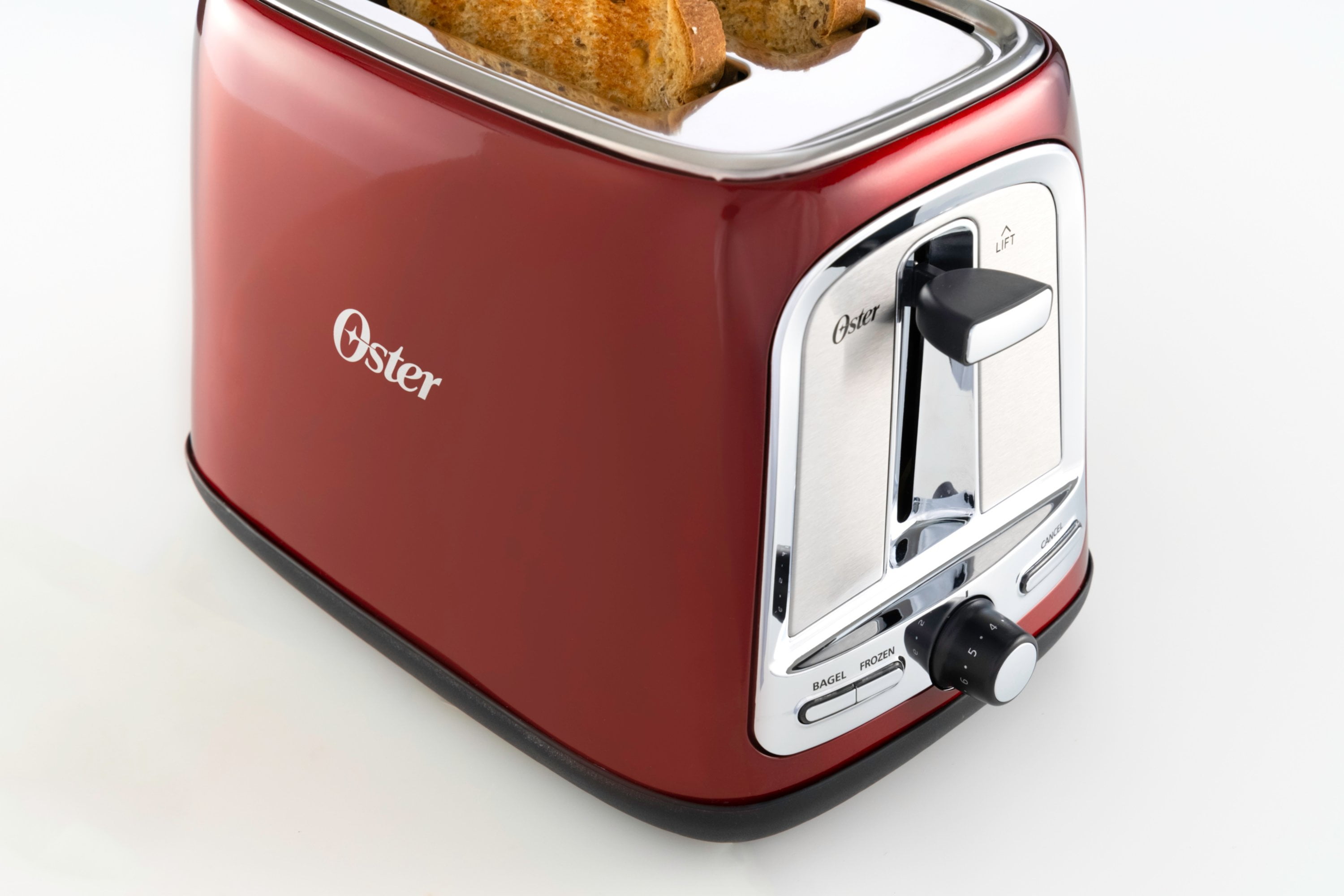 Oster 2-Slice Toaster with Advanced Toast Technology, Candy Apple Red