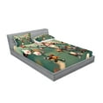 thumbnail image 2 of Ambesonne Japanese Fitted Sheet & Pillow Sham Set, Pink Cherry Sakuras, Full, Forest Green Pale Pink, 2 of 2