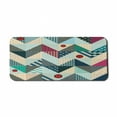 thumbnail image 1 of Chevron Computer Mouse Pad, Chevron Patchwork with Vintage Line and Retro Button Forms, Rectangle Non-Slip Rubber Mousepad X-Large, 35" x 15" Gaming Size, Multicolor, by Ambesonne, 1 of 2