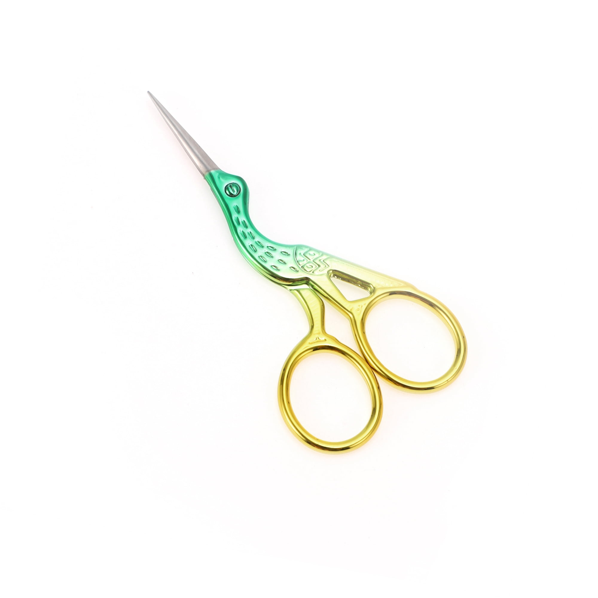 Unique Bargains 1 Pc Little Crane Scissors Grooming Parlor Green, Gold Tone