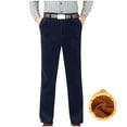 thumbnail image 1 of Pantalones largos para hombre, color liso, rectos, de tubo, con terciopelo, cintura alta, con cremallera y bolsillo, de pana, de poliéster., 1 of 5