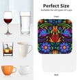 thumbnail image 6 of Zufioo Colorful Floral Print Leather Coaster Set, Decorative PVC Coasters 4-pack - Scald and Stain-resistant, Suitable for Home, Cafes, Restaurants-Square, 6 of 6