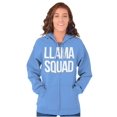 thumbnail image 3 of Llama Squad Save The Drama Alpaca BFF Zip Hoodie Sweatshirt Women Brisco Brands L, 3 of 6