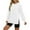 White, variant on Admvng Crewneck Sweatshirts for Women Casual Solid Long Sleeved Round-Neck Side Slit Relaxed Fit Sweatshirt Pullover for Women S-2XL