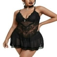 thumbnail image 1 of MesaSe Femmes Sans Manches Dos Nu V Dentelle Robe de Nuit Florale avec String Grande Taille, 1 of 6
