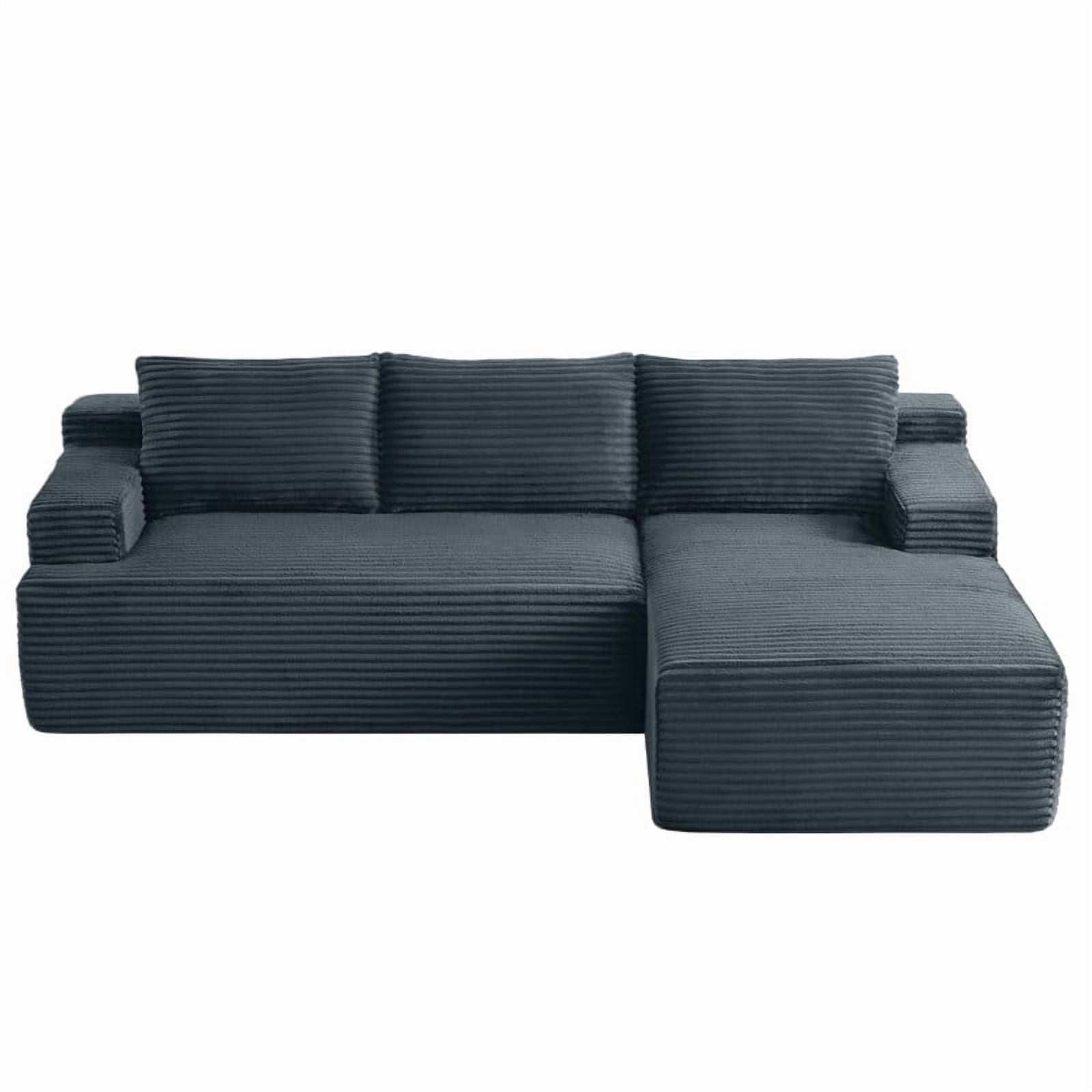 L-Shaped Cloud Sectional Sofa with Deep Seat, Modular Sofa Couch with Chaise for Living Room Apartment, No Assembly Required, Right Facing