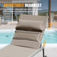 thumbnail image 6 of 3PCS Patio Chaise Lounge Chair Sets with Side Table, Textilene Reclining Chair w/ Adjustable Backrest, 2 Wheels and Aluminum Frame, Outdoor Recliners for Poolside Beach Balcony (Khaki), 6 of 6