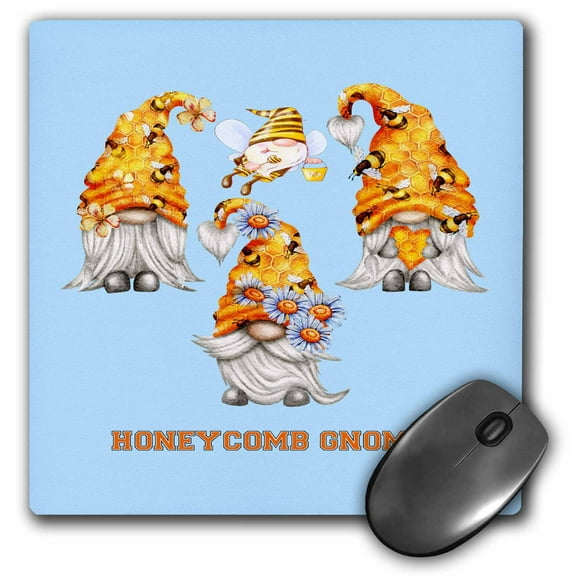 3dRose, Honeycomb Hat Gnomes Honeybees Flying Gnome, 3dramm, MousePad