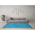 thumbnail image 3 of Ahgly Company Indoor Round Oriental Light Blue Industrial Area Rugs, 4' Round, 3 of 4