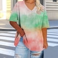 thumbnail image 3 of Xdegoge Womens Aesthetic Cloud Tie Dye T Shirt V Neck Short Sleeve Galaxy Pastel Print Relaxed Fit Artistic Y2K Style Summer Casual Fashion Apparel Tees Tops Shirts, 3 of 5