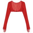 thumbnail image 4 of Camisetas transparentes con guantes abiertos en el pecho para mujer, camisetas de manga larga con hebilla frontal abierta, camisetas de malla para mujer, camisetas para discoteca, 4 of 5