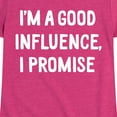 thumbnail image 3 of Instant Message - I'm a Good Influence Christmas - Toddler & Youth Girls Short Sleeve Graphic T-Shirt, 3 of 6