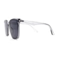 thumbnail image 3 of Womens Inset Lens Horn Rim Plastic Oversize Sunglasses Slate Black, 3 of 4