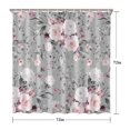 thumbnail image 5 of Floral Shower Curtain Watercolor Botanical Bathroom Decor Rustic Flower Design Fabric Bath Curtain for Tub Country Style Home Accessories with Hooks，72x84in, 5 of 5