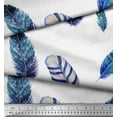 thumbnail image 3 of Soimoi Blue Cotton Duck Fabric Artistic Feather Printed Fabric 1 Yard 42 Inch Wide, 3 of 3