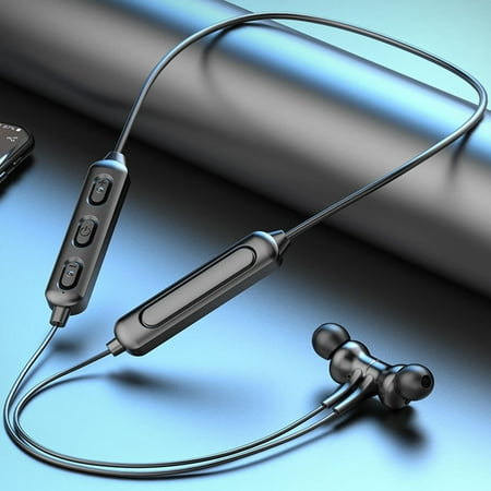 EGYMEN Bluetooth Neckband Headphones with 14mm Drivers HD Stereo Clear Sound IPX5 Waterproof Sporty Design Ergonomic Neck Hanging Magnetic Suction Earbuds