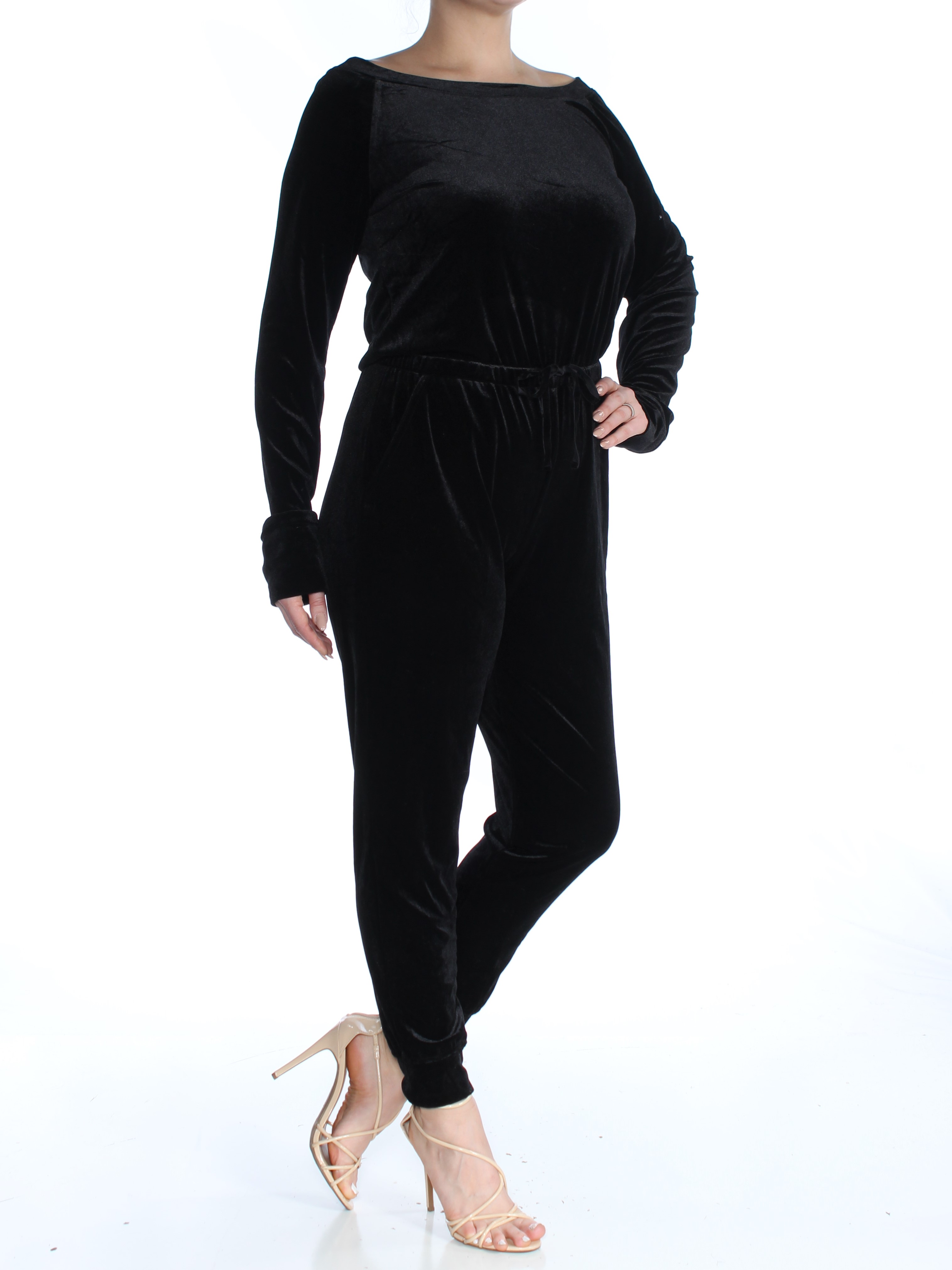 velvet long sleeve jumpsuit womens