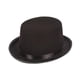 thumbnail image 3 of Sombrero de copa de fieltro negro, fedora de copa plana, accesorio de disfraz para juegos de rol en clubes nocturnos. 60 cmx12cm, 3 of 9