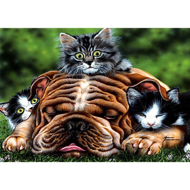 Taladro diamante pintura (DE4288) 5D DIY completo perro gato punto de cruz bordado artesanía 40x50cm Hugtrwg Para estrenar