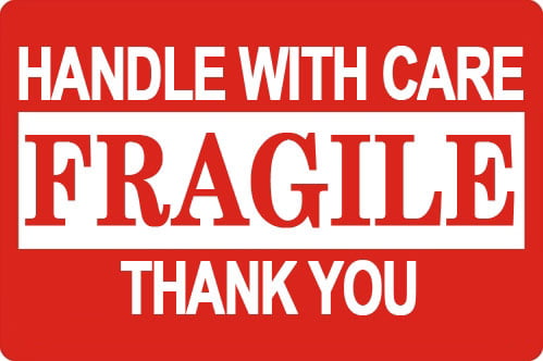 Handle with Care SJPACK 1000 Fragile Stickers 2 Rolls 2'' x 3'' Fragile T... 