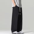 thumbnail image 4 of NIEWTR Mens Training Sweatpants Solid Tone Drawstring Waist Pockets Joggers Casual Sport Pants Lightweight Breathable Trousers(A-Black,5XL), 4 of 8