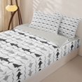 thumbnail image 2 of Manfei Cartoon Shark Zipper Full Size Comforter Sets with Fitted Sheet and 2 Pillowcases, Simple Abstract Wave Zipper Bedding Set, White Gray, Gray Reversible, 4-Piece, 2 of 7