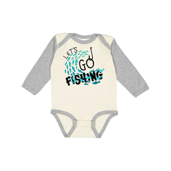 Inktastic Let's Go Fishing Boys or Girls Long Sleeve Baby Bodysuit