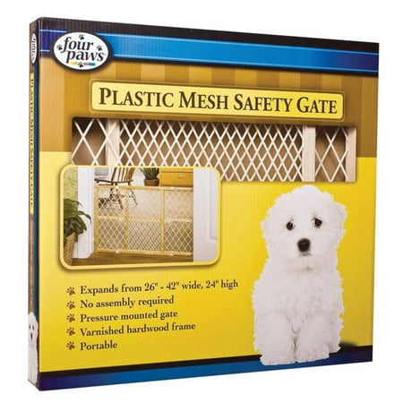 UPC: 0045663571306 | Four Paws Plastic Mesh Wood Frame Pet Gate