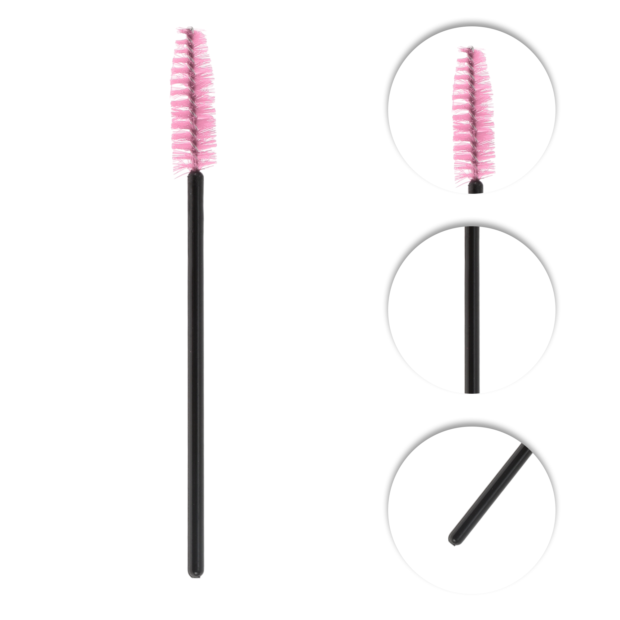 Unique Bargains Convenient Eyebrows Brushes for Travel 50 Pcs Black, Pink
