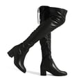 thumbnail image 1 of Botas DREAM PAIRS Laurence por encima de la rodilla con tacón grueso negro, 1 of 8