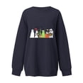 thumbnail image 5 of qelini Crewneck Sweatshirts Women Oversized Graphic Halloween Long Sleeved Sweatshirt No Hood Trendy Novelty Print Spooky Season Halloween Day Event Pullover Fall Winter Loose Tops Dark Gray S, 5 of 5