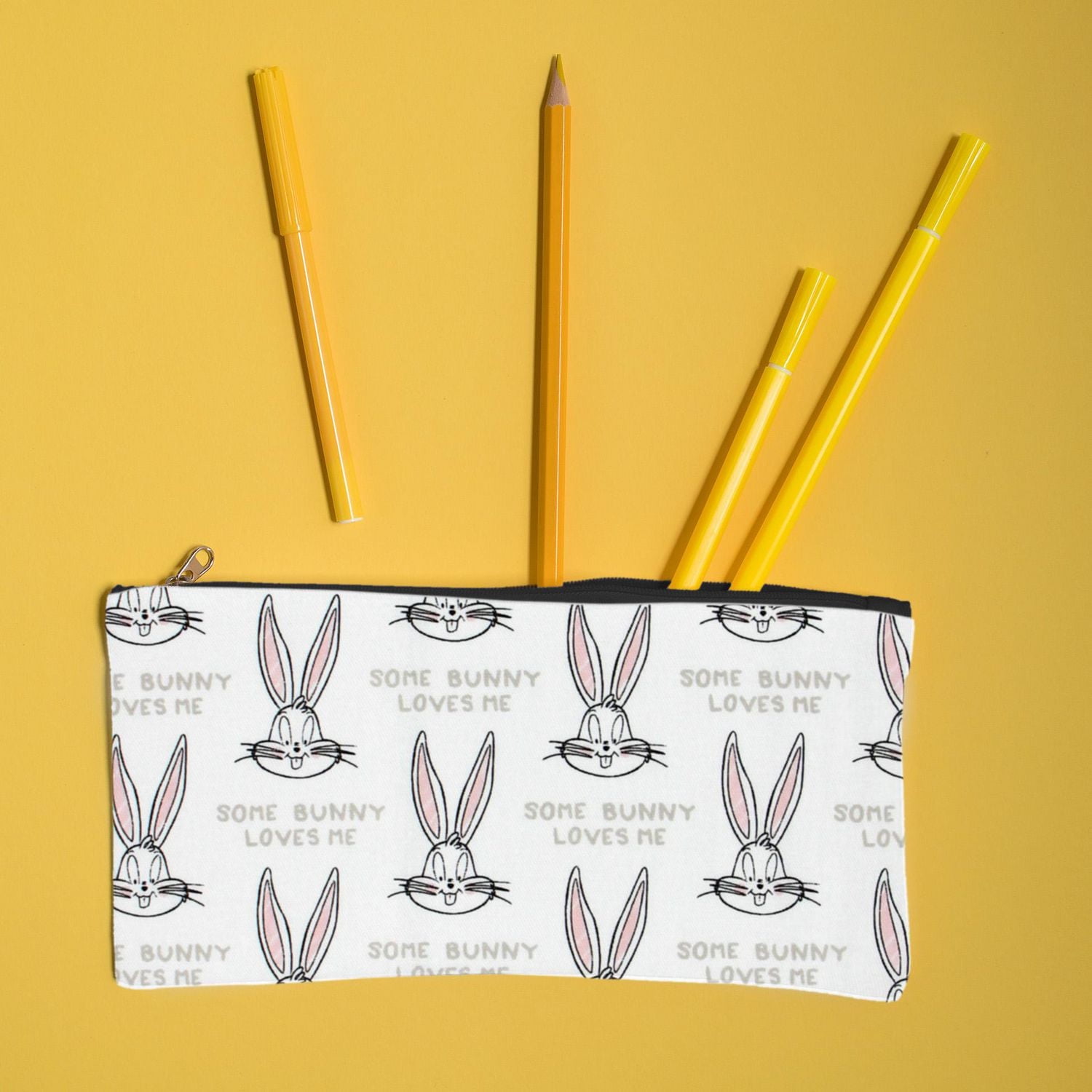 Fabric Creations Light Green with Bugs Bunny "Some Bunny Loves Me" Cotton Fabric by the Metre