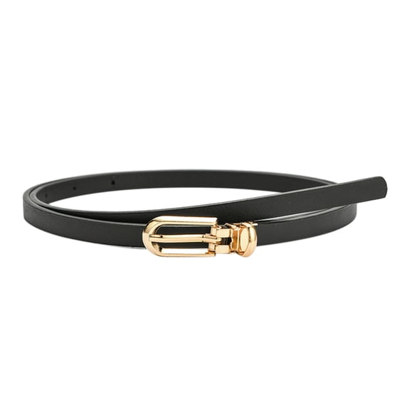 Belts for Women Elastic Ladies Simple Dress Decorative Sweater With Shirt Versatile Pin Buckle PU Thin Fashion Womens Belts Black