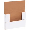 thumbnail image 1 of Boxes Fast BFM961 Sobres de cartón corrugado fáciles de plegar 9 5/8 x 6 5/8 x 1 1/4 pulgadas Sobres plegables Cajas de envío troqueladas ajustables Cajas de correo blancas medianas de profundidad múl, 1 of 5