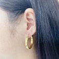 thumbnail image 2 of 14K Gold Plated Thick Flat Edge Hoop Earrings for Women, 2 of 6
