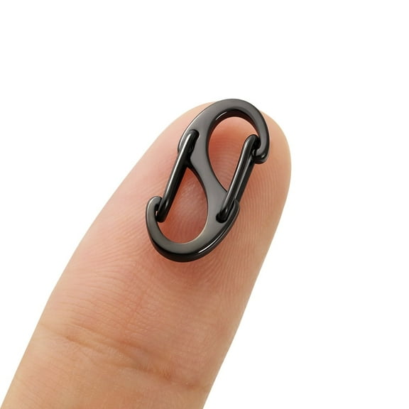 3Pcs Extra Small Carabiner Necklace Clips, Stainless Steel Double Opening Bracelet Shorteners Metal Pendant Clasp for Mini Keychain Hook, Bracelets Connector, Necklace Jewelry Making