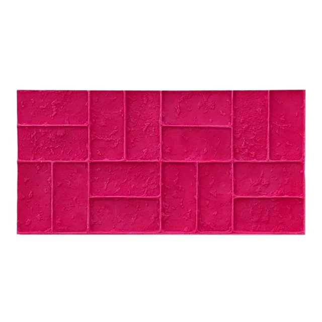Tampons en Béton Tissé Panier Porté par Walttools / Motif Pavé Tissé Classique, Tapis Texturé en Polyuréthane Robuste, Détail Décoratif Réaliste (Rouge, Rigide)