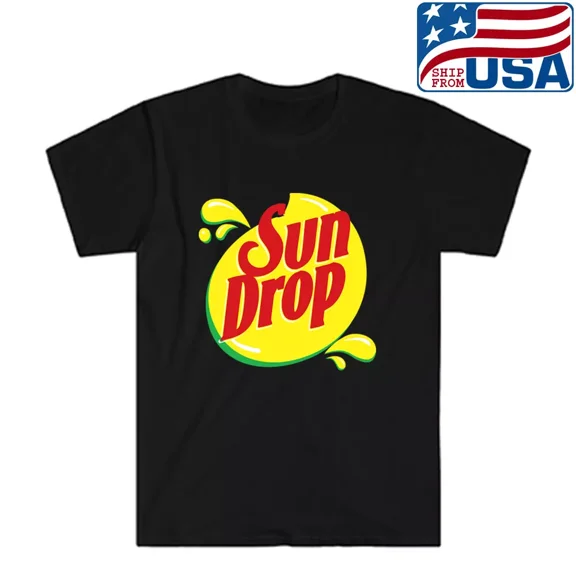 Sun Drop Lemon Drink Men's Black T-shirt Size S to 5XL