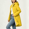 thumbnail image 4 of JULMCOMO Women's Rain Jacket Waterproof Drawstring Waist Hooded Rain Trench Coat Cargo Jacket Outdoor Windbreaker with Snap Pockets Yellow M, 4 of 7