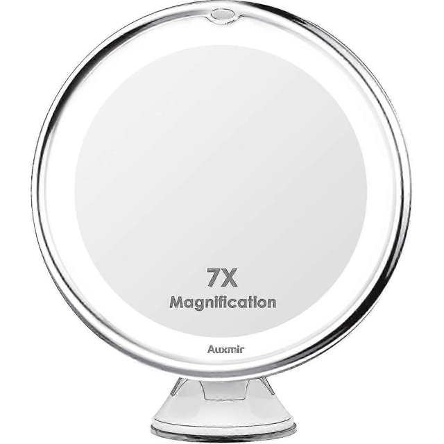 7x Magnifying Mirror Travel Led Lighted Makeup Mirror With Suction Cup Wall Mounted Magnifying Mirror 360 Rotation Free Standing Mirror Ideal For Shav