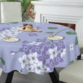 thumbnail image 5 of Eveokoki Colorful Tablecloth Round 60 Inches Tablecloth Waterproof Polyester Washable Table Cover with Lilac Flowers Design Table Cloth for Kitchen Dining Room Picnic Patio Party, 5 of 5