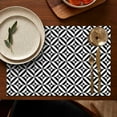 thumbnail image 5 of Black White Triangle Checkered Pattern Summer Placemats Table Placemats Set Of 4-Linen Kitchen Washable Placemats Table Mats 11.8"x17.7" Non-Slip Heat Resistant, 5 of 6