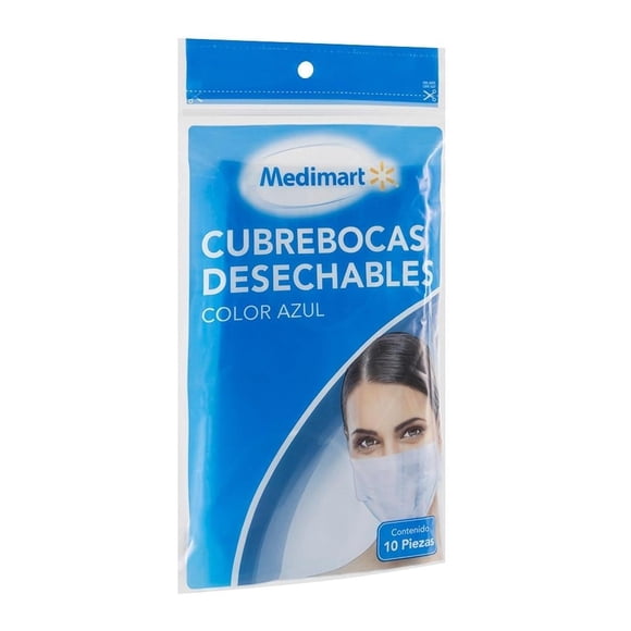 Cubrebocas Medimart desechables 10 pzas