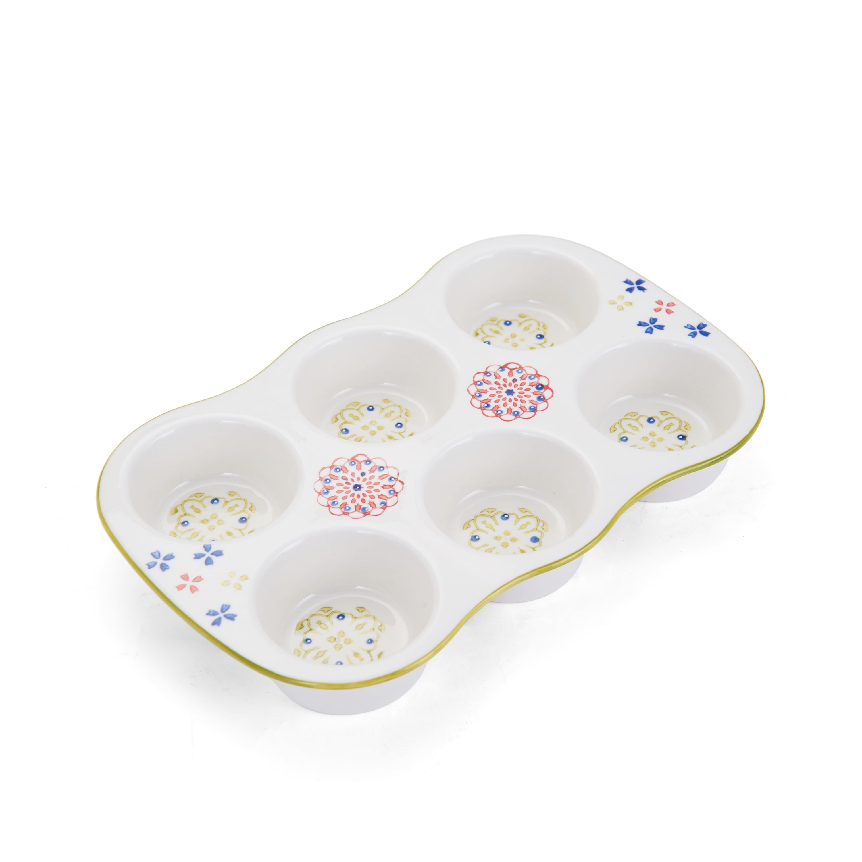 Pfaltzgraff Starburst Ceramic Muffin Tray, 12-Inch, Starburst Blue