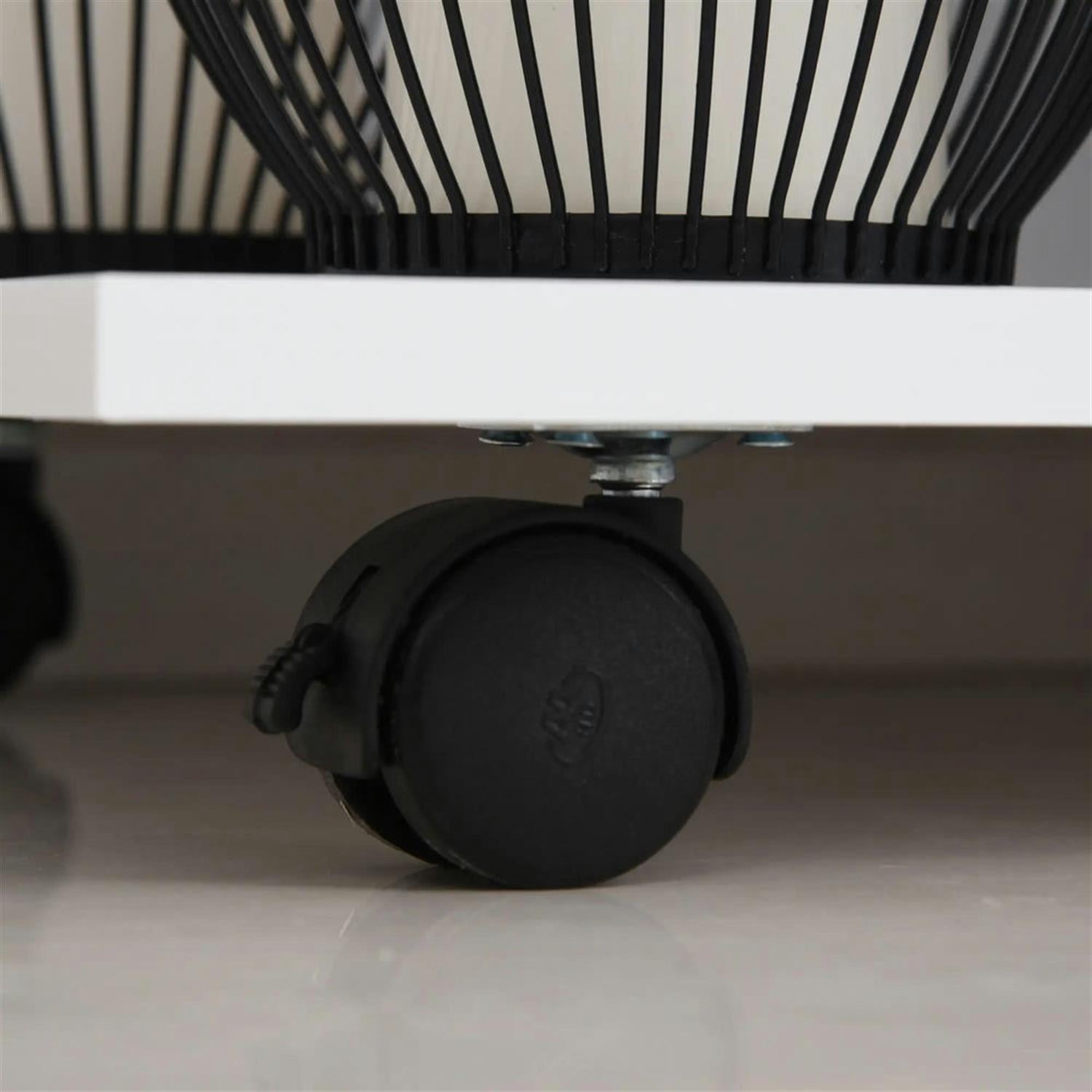 Demi Bonn Rolling Filing Cabinet with Castors, Adjustable Shelf, Drawer and CPU Stand, Modern File Cabinet for Home Office, Printer Stand, White