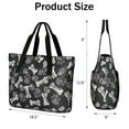 thumbnail image 3 of Tote Bag for Women - Paw Prints and Bones Shoulder Bag - Large Utility Work Duffle Bag with Zipper Handbag for Travel, Work, Sprots, 3 of 5